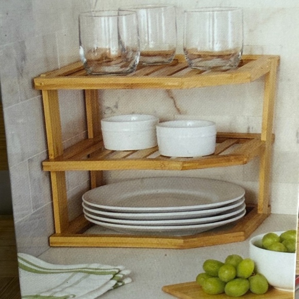 Two Better Homes And Gardens Bamboo Corner Shelf - Natural Tan